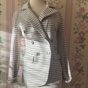 Banana Republic Beige Striped Blazer